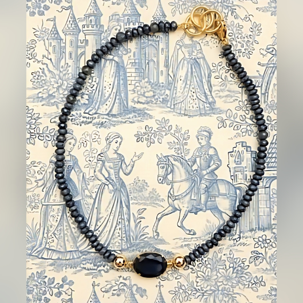 Natural Blue Sapphire Beads And Pendant Necklace